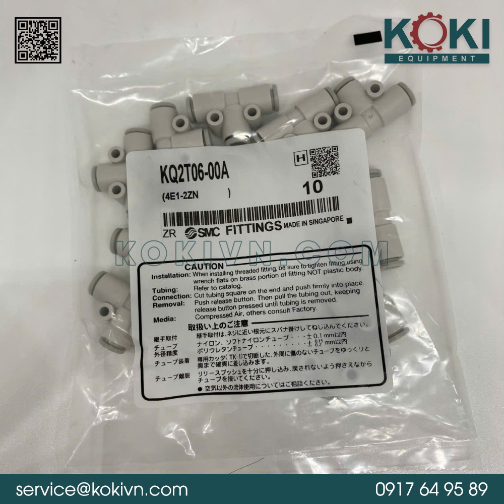 KQ2T06-00A SMC | Đầu Nối Khí Chữ T 3 KQ2T06-00A SMC | Đầu Nối Khí Chữ T