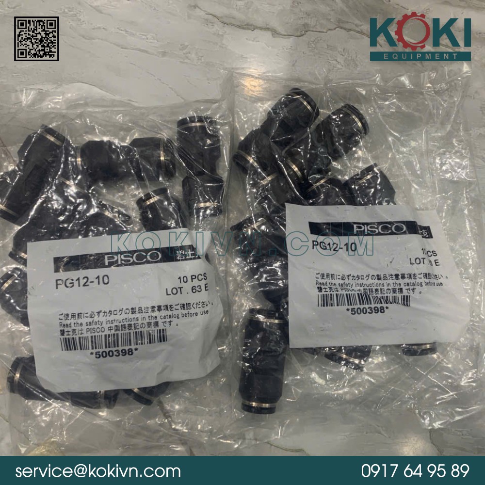 PG12-10 Pisco | Đầu Nối Khí Nén 3 PG12-10 Pisco | Đầu Nối Khí Nén